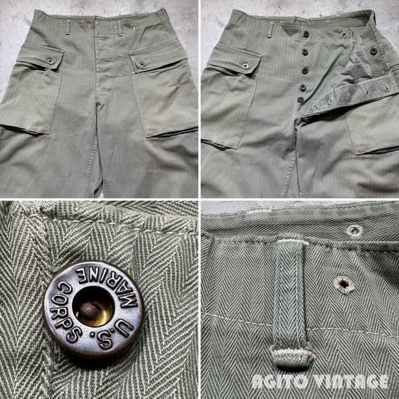 SPECIAL!! 40's U.S.MARINE CORPS P-44 HBT TROUSERS 