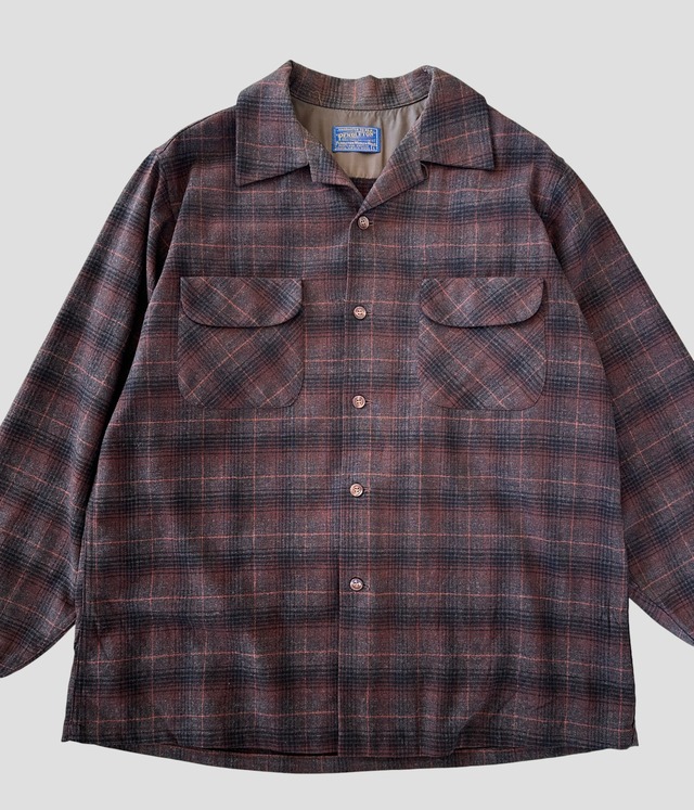 -PENDLETON- Vintage 50s L Wool Check Shirt made in USA