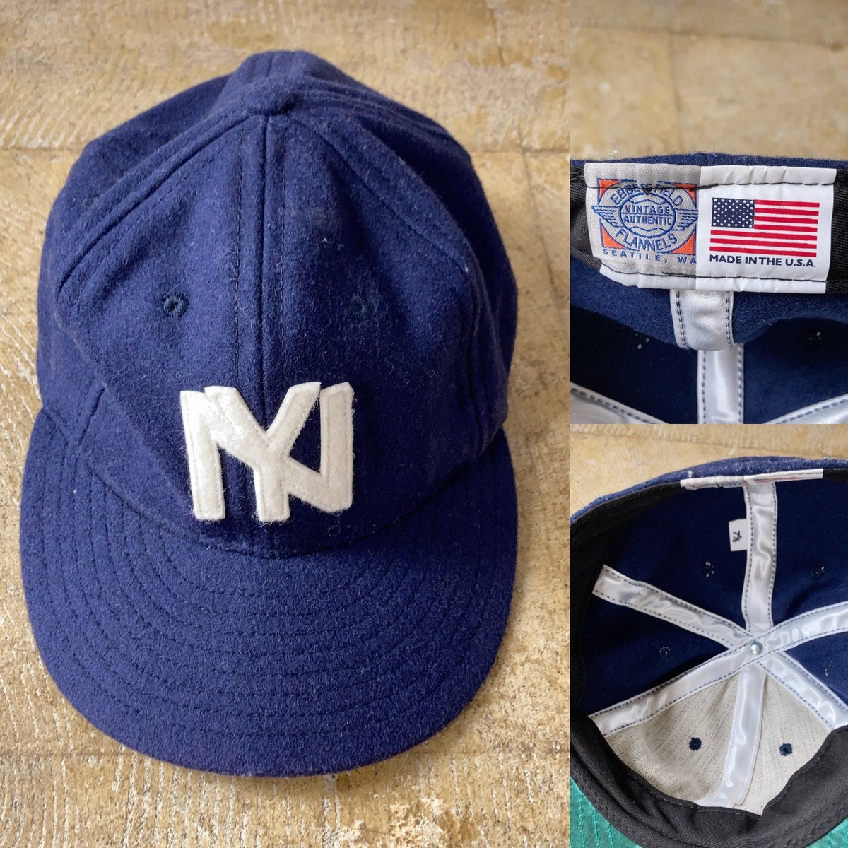 EBBETS FIELD FLANNELS ベースボールキャップ USA製 Size 7 5/8 