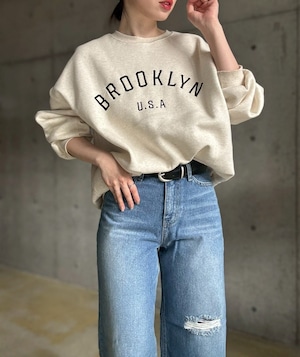 【即納】 BROOKLYN刺繍スウェットプルオーバー