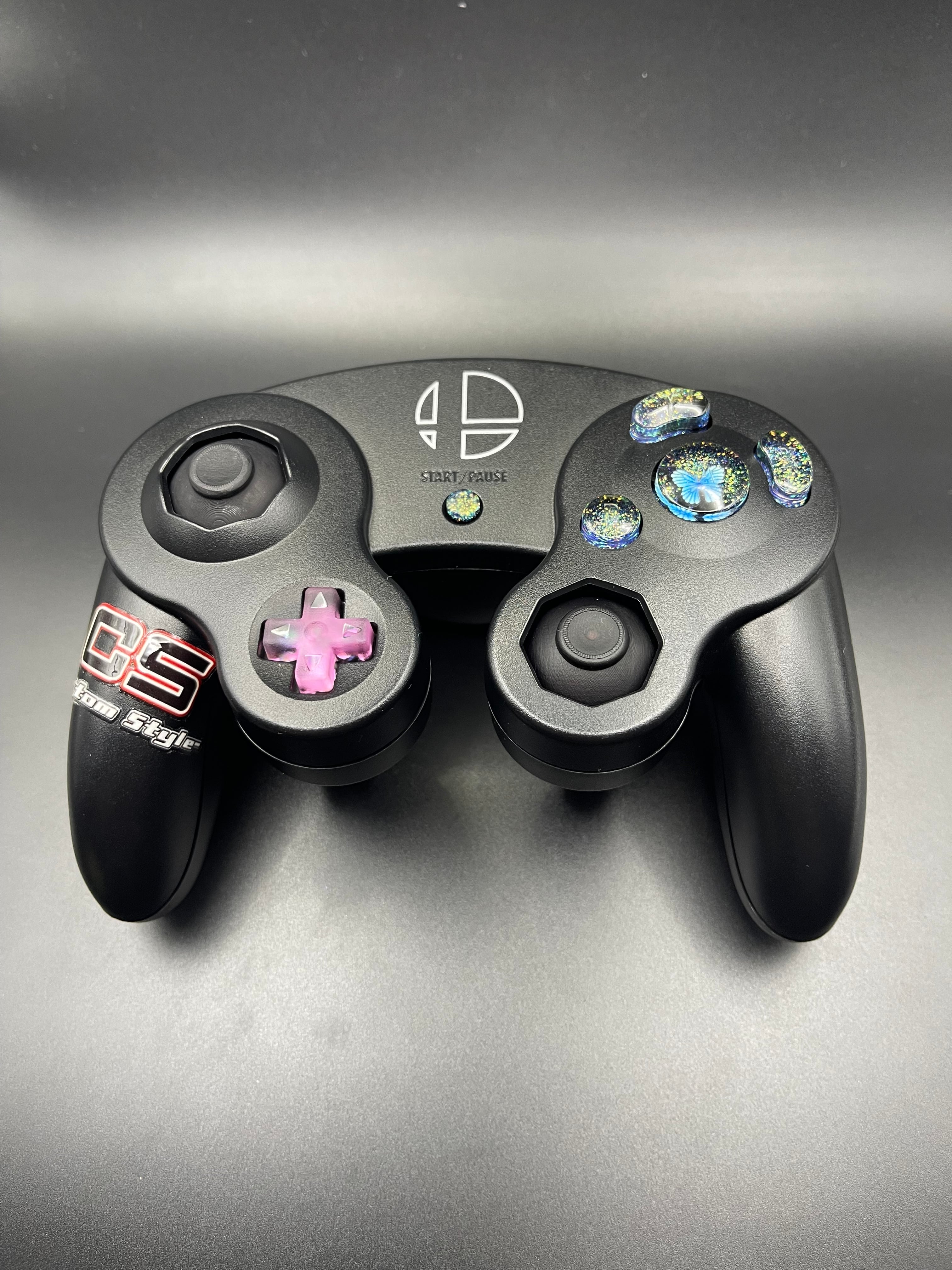 ゲームキューブコントローラー カスタムボタン 純正形状（ピンクホロ