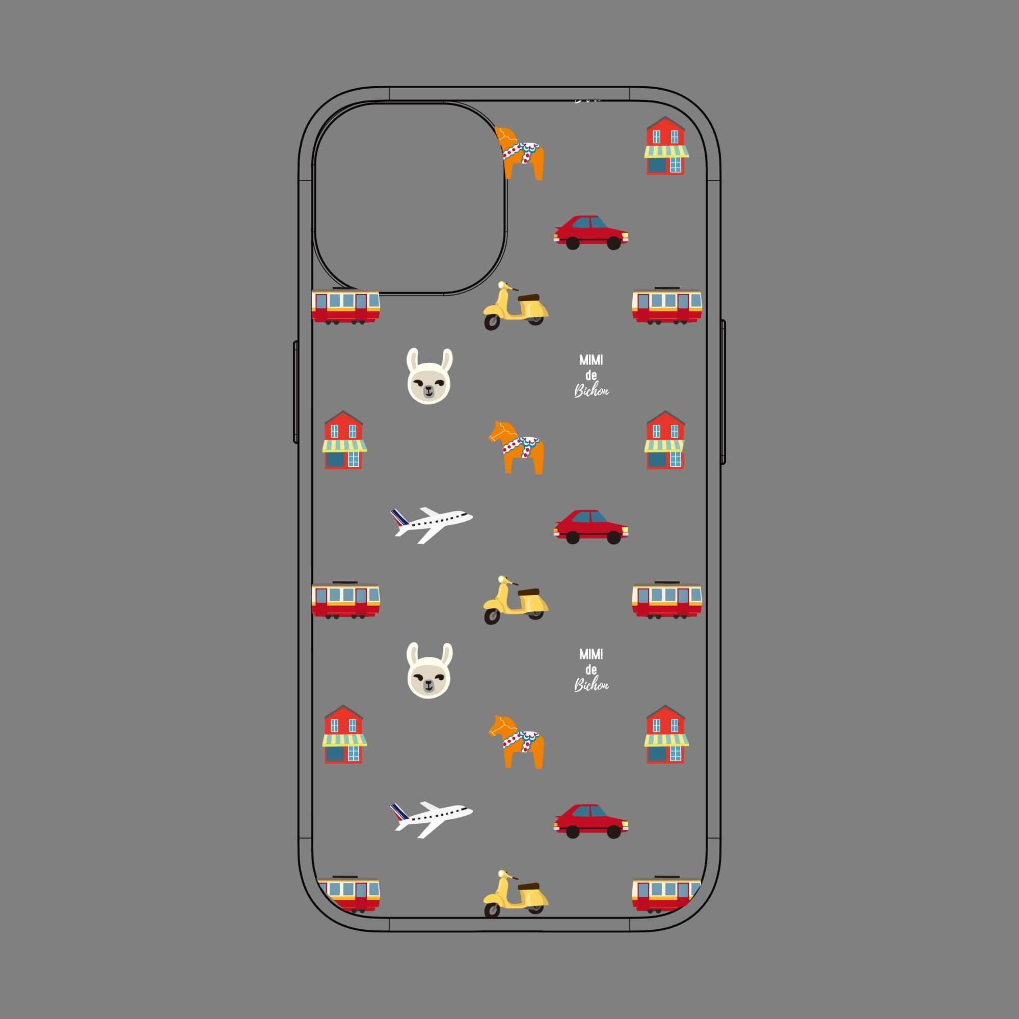 韓国 透明 クリア スマホケース ソフト Mimi De Bichon かわいい イラスト デザイナーズ Iphone Android スマホ 携帯カバー ベスパ 原付き アルパカ Carlosパターン Mb08 アイフォン ギャラクシー Galaxy 韓国スマホケース専門店 Korean Case