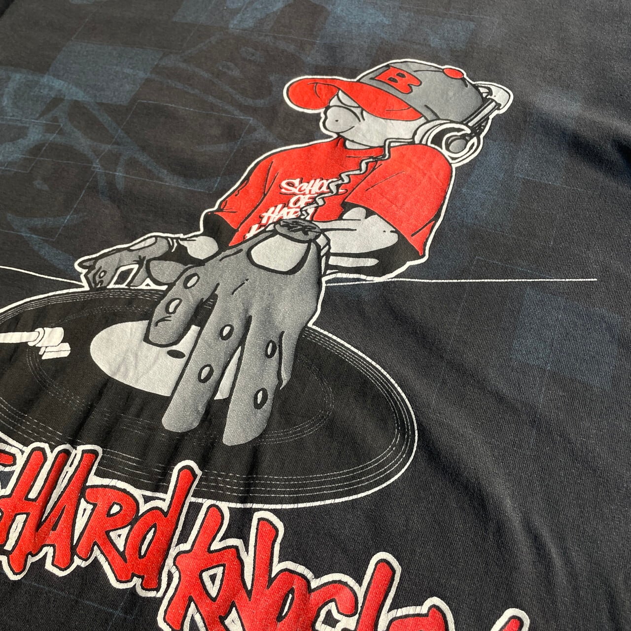 90年代 USA製 SOHK SCHOOL OF HARD KNOCKS HIP-HOP B-BOY キャラクタープリントTシャツ メンズXL 古着  バックプリント 両面プリント ヒップホップ ストリート 90s ビンテージ ヴィンテージ ブラック 黒【Tシャツ】【FSS2308-30】 | ...