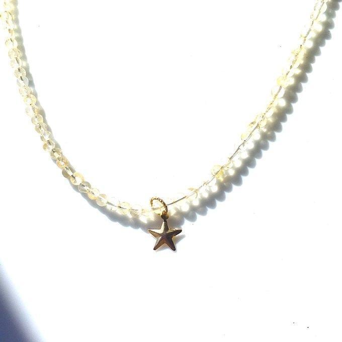 【一点物】【14KGF】✦11月の誕生石✦the first star of evening...お星様とシトリンのネックレス⋆.·✦