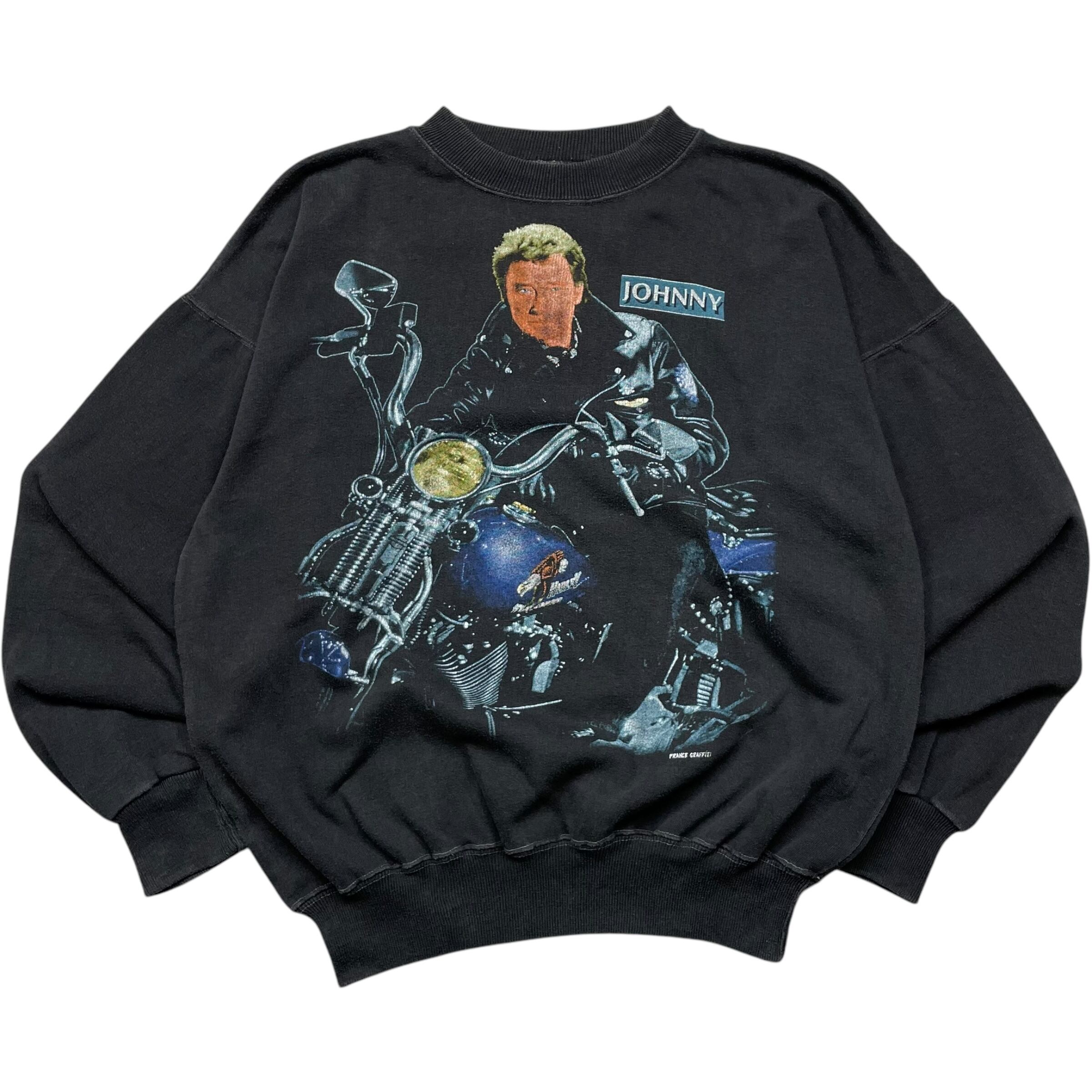 《L》 Golf Star スウェット バイカー プリント ブラック 90年代 vintage no.5317