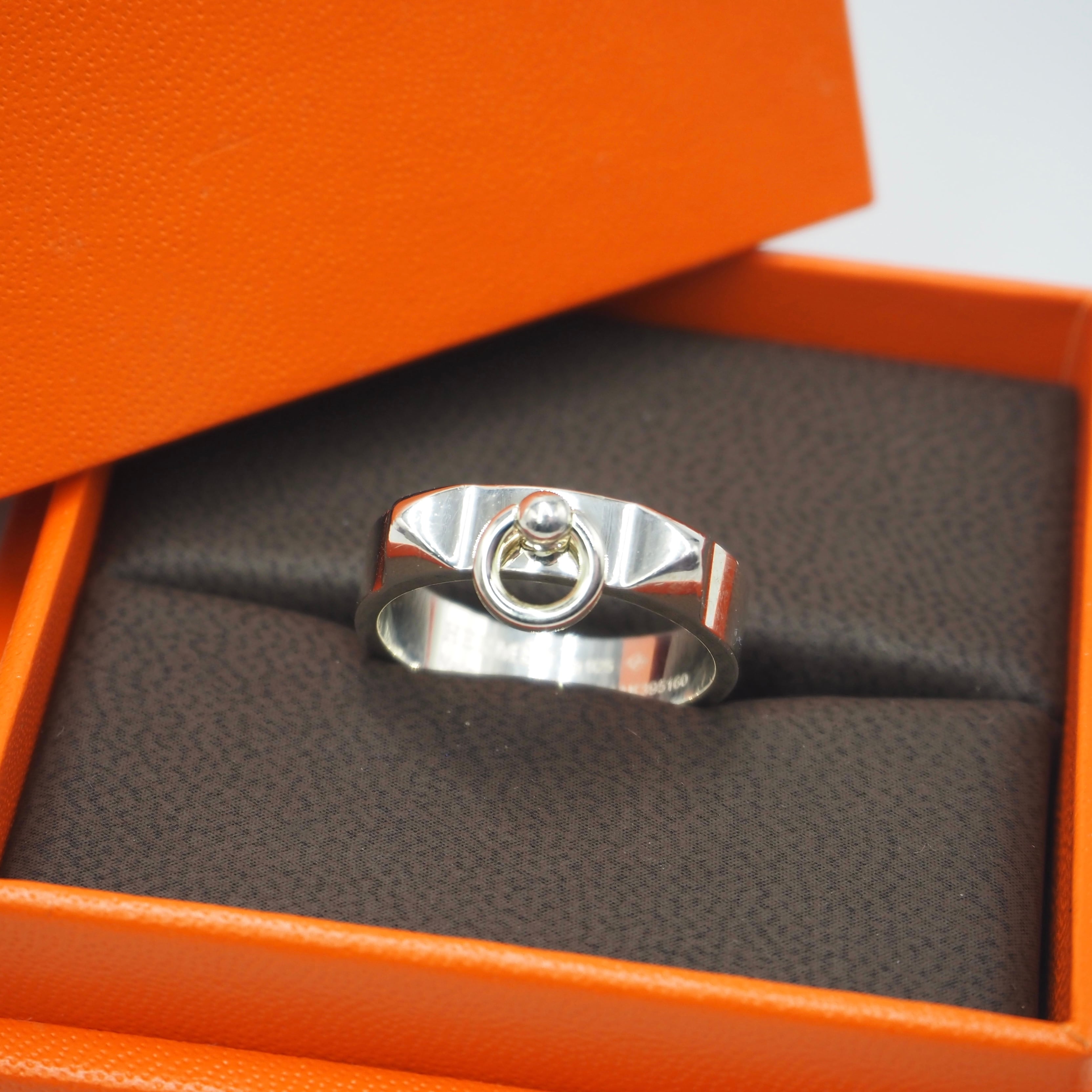 1/10掲載 HERMES 約16号 コリエドシアン リング シルバー925 エルメス 付属品付き