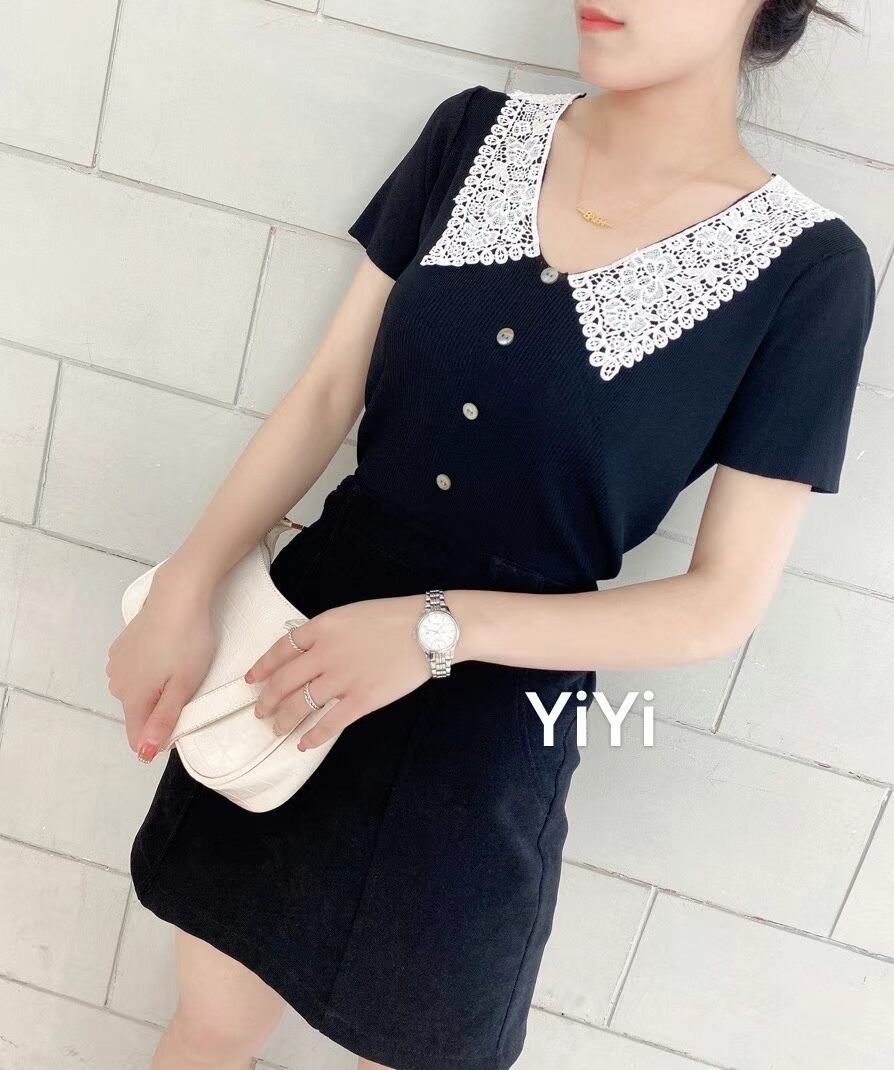 レース襟 カーデ風トップス AJ111-5007