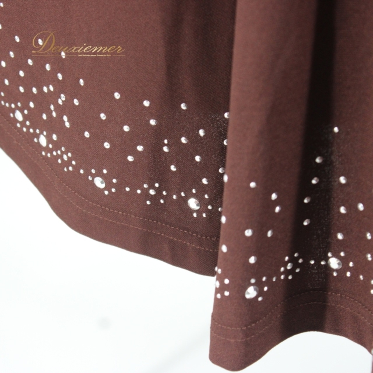 社交ダンス 衣装 スタンダード スカート レッスンウェア 女性用 レディース オールシーズン 茶色 シンプル prima boutique プリマブティック ブラウン系 ラインストーン スカート 女性用 ダンスウェア オシャレ 光沢 インポート おしゃれ