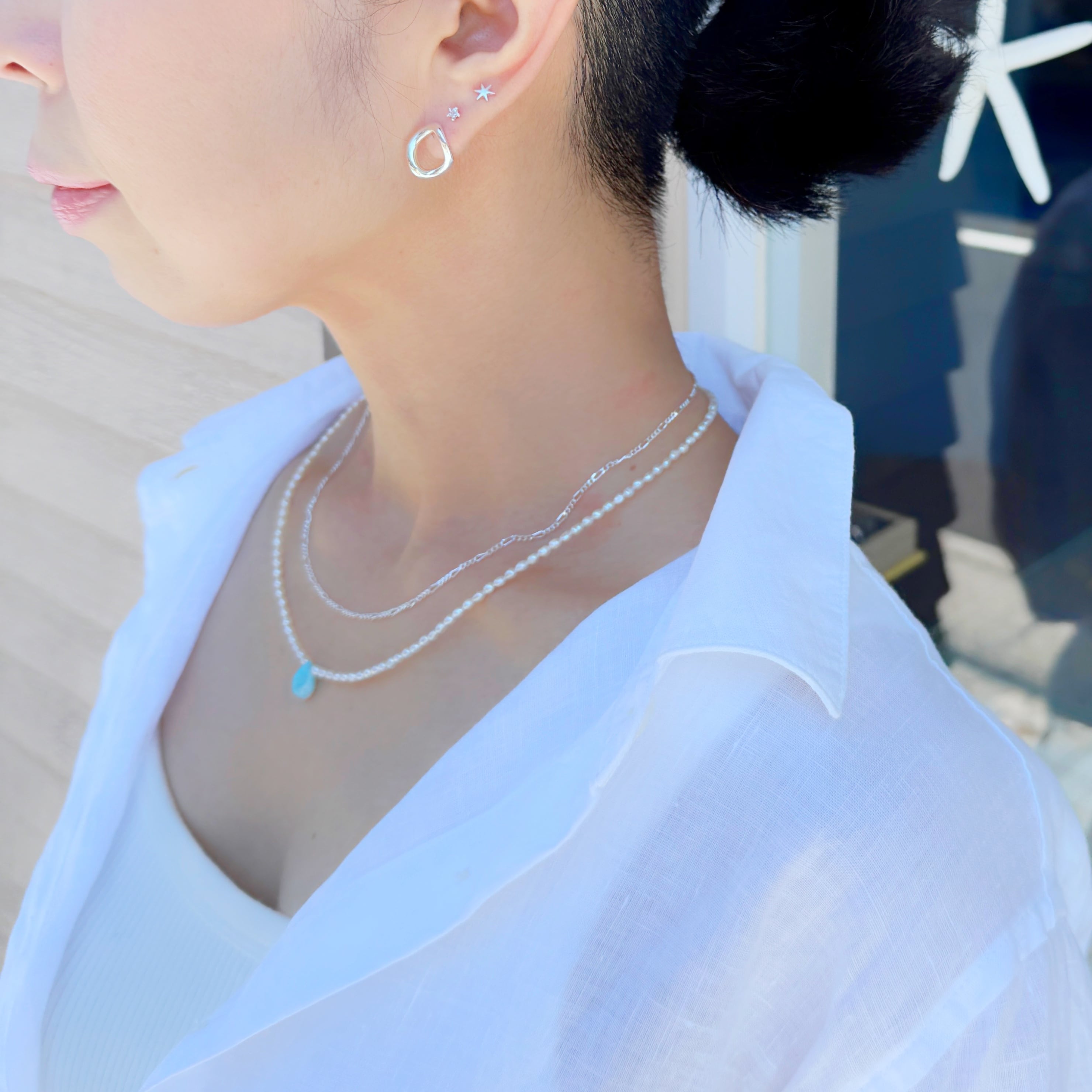 ◯専用◯【新品未使用】en, ”木のうた” オーバルピアス　シルバー　アナベル シルバー950フープスタッドピアス - IBUQUI 下北沢にあるオーガニック