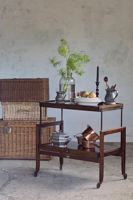 1段⇄2段ティートローリー-vintage or antique oak tea trolley