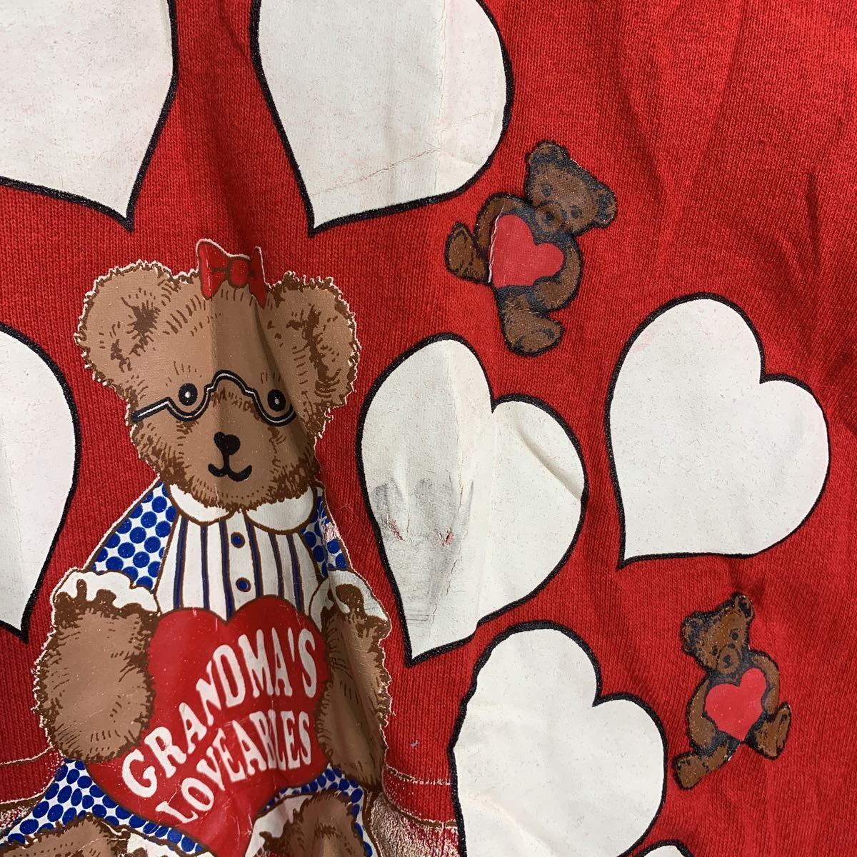 バレンタイン　くま　トレーナー XL 古着 バレンタインくまトレーナー XL 古着