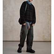 チェック柄 クルーネックニット af0071