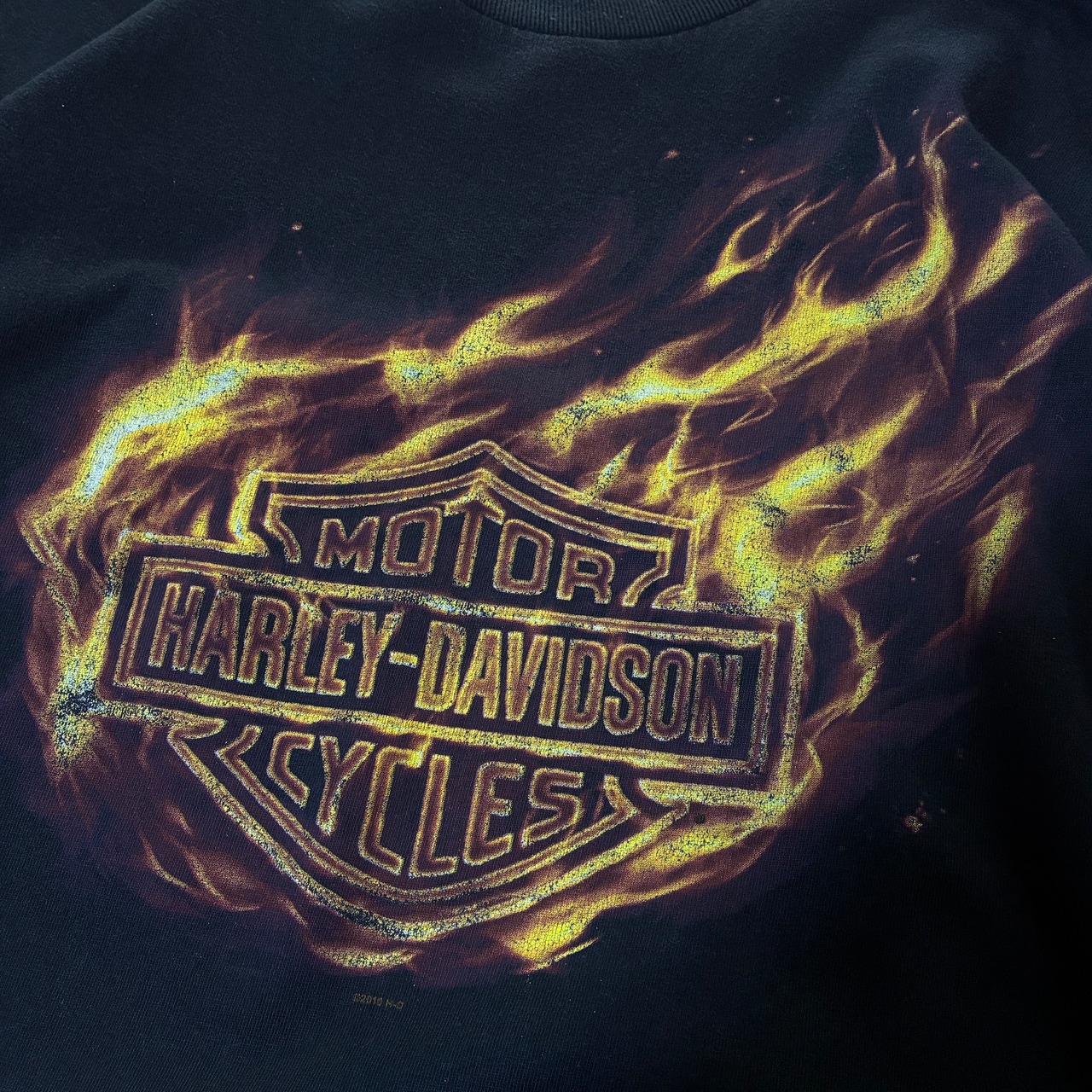 10s Harley-Davidson フレイムTシャツ　黒　ハーレー