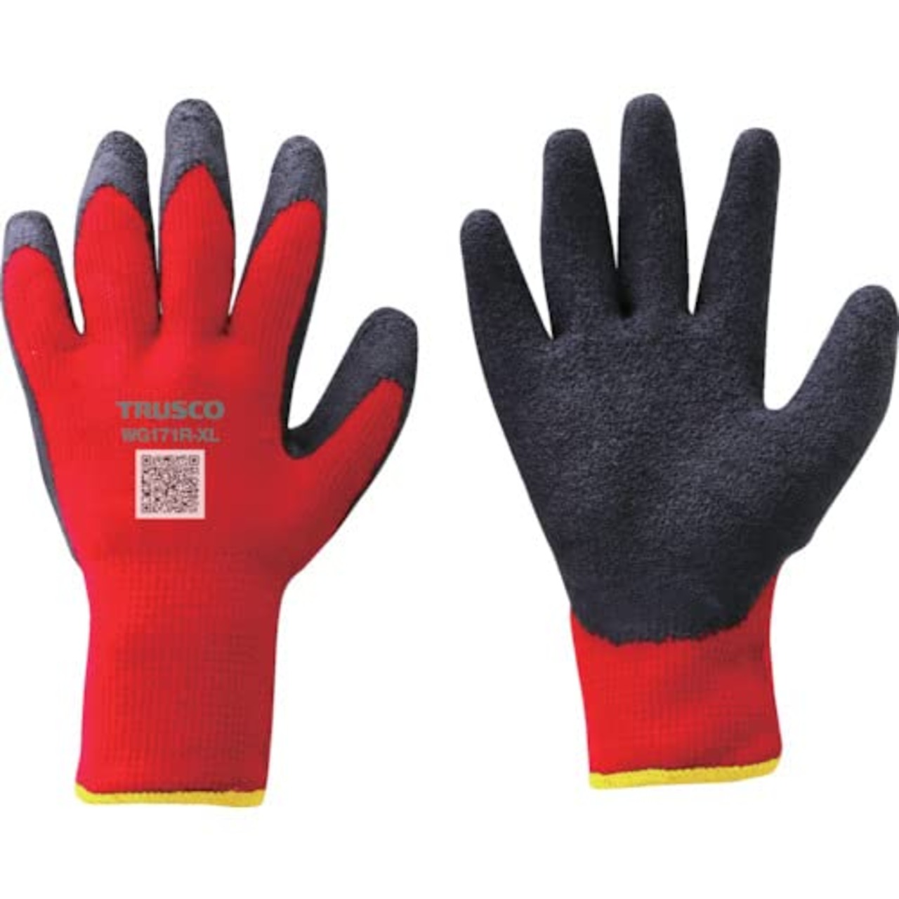 [トラスコ中山] 防寒天然ゴム手袋 裏起毛タイプ レッド ＸＬサイズ