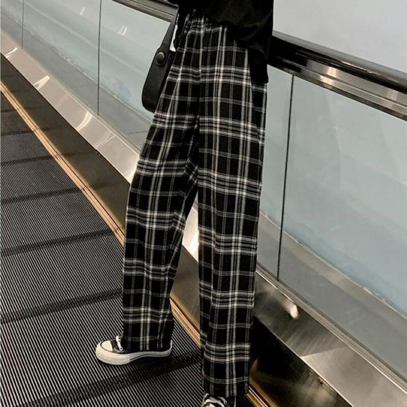秋冬新作 チェックワイドパンツ レディース ワイドパンツ チェック ボトムス パンツ レディース 大きいサイズ チェックパンツ レディース パンツ チェック ウエストゴム パンツ チェック柄 ワイドパンツ レディース 冬 秋冬 ホワイト 白 ブラック 黒 イエロー P8077