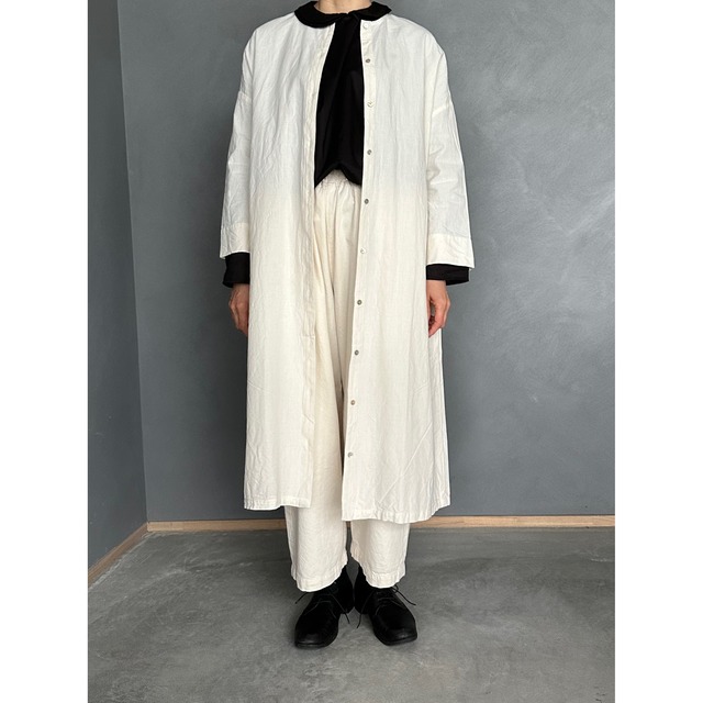 会津木綿 丸首ワンピース(＋袖丈20cm)　 YAMMA ヤンマ産業