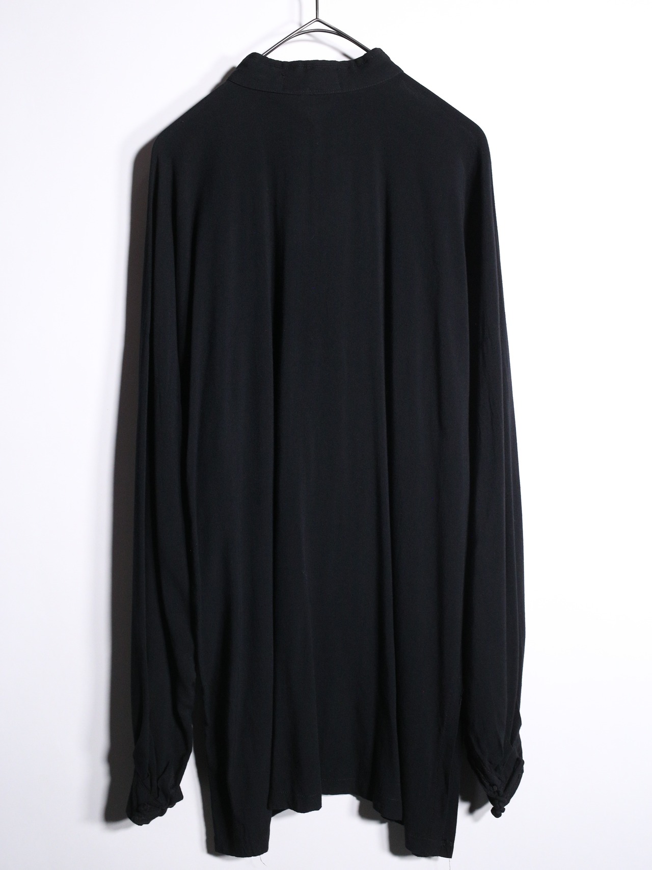 good drape fabric black china shirt - 13