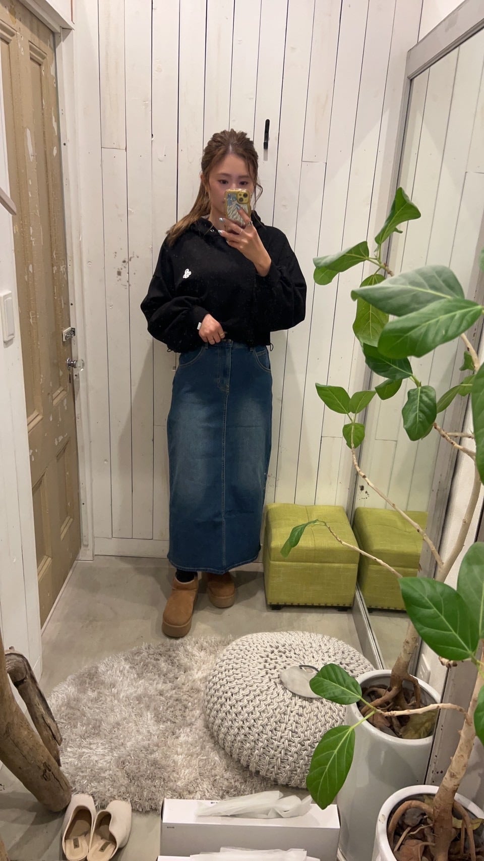 LIFE is×mapua 裏起毛デニムスカート¥7,200(7,920)