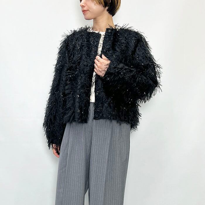 新品。マリリンムーン 2way フリルカシミヤ カーデ黒 新品。マリリンムーン 2way フリルカシミヤ カーデ黒 - メルカリ