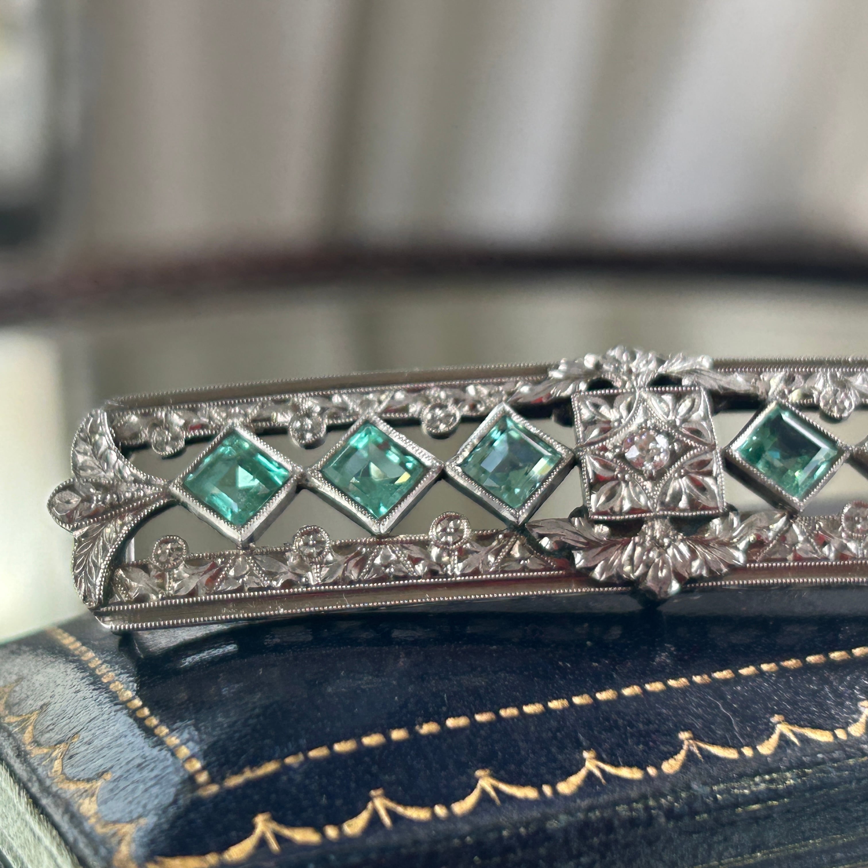 アンティーク SPNに天然エメラルド.ダイヤの帯留め | bonbidou22