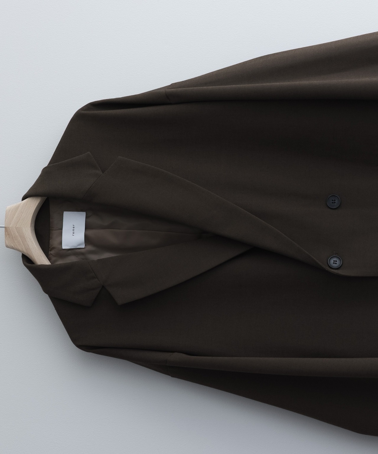 loose basic double tailored jacket / brown