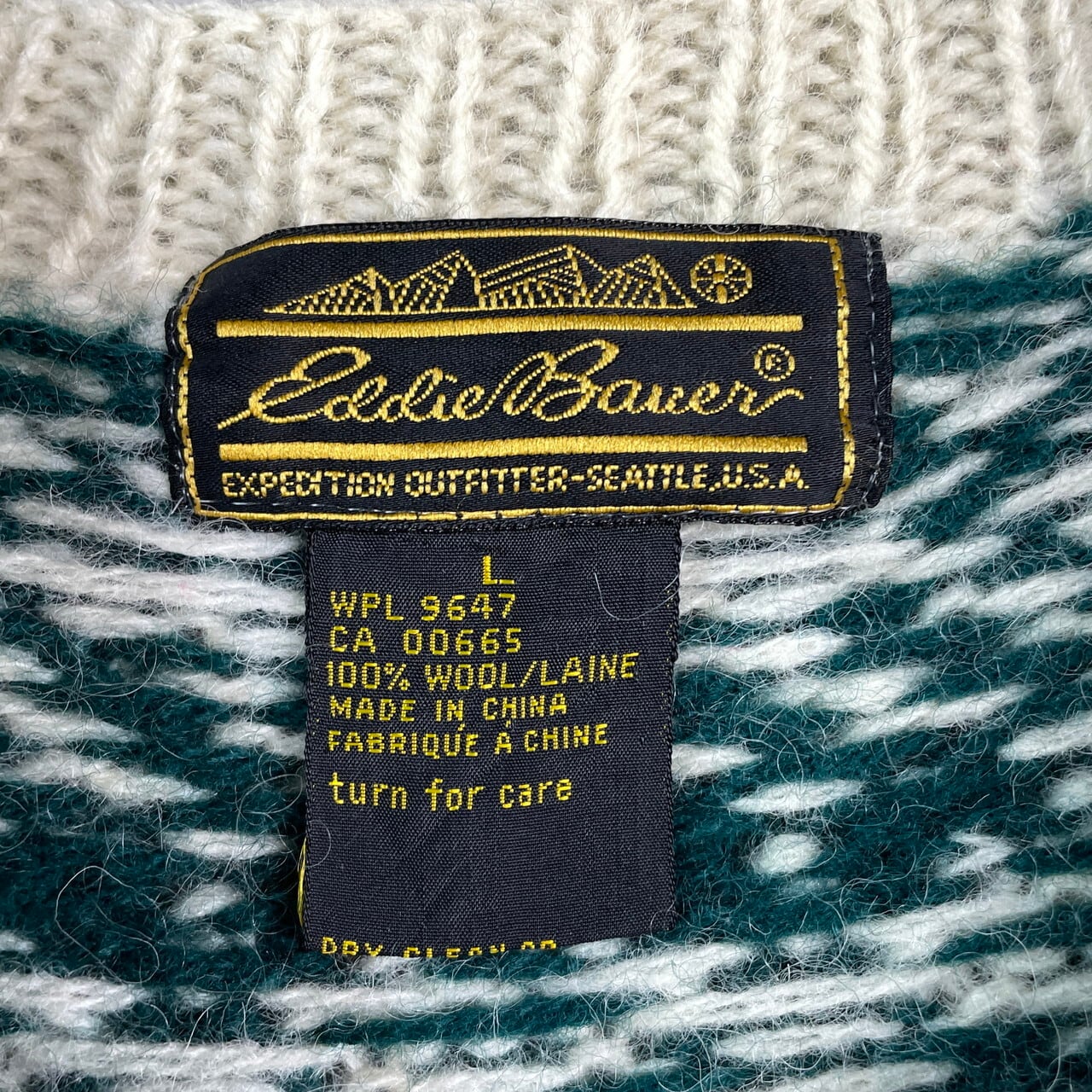 80年代 Eddie Bauer エディーバウアー ノルディック柄 バーズアイ