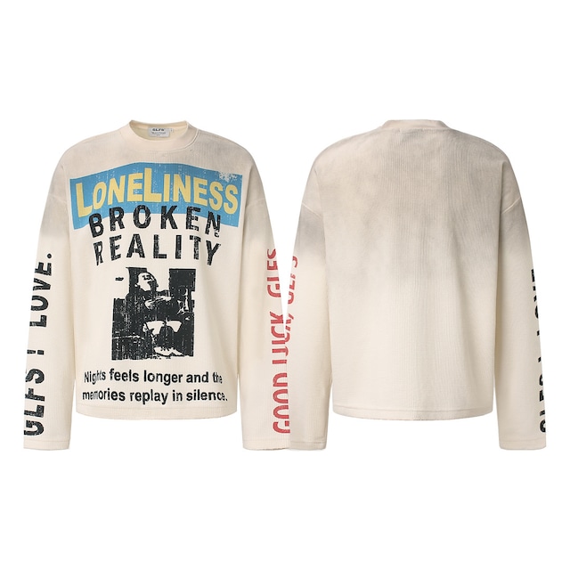 VINTAGE ストリート LONELINESS ワッフルロングTシャツ T2224 VINTAGE ストリート LONELINESS ワッフルロングTシャツ T2224