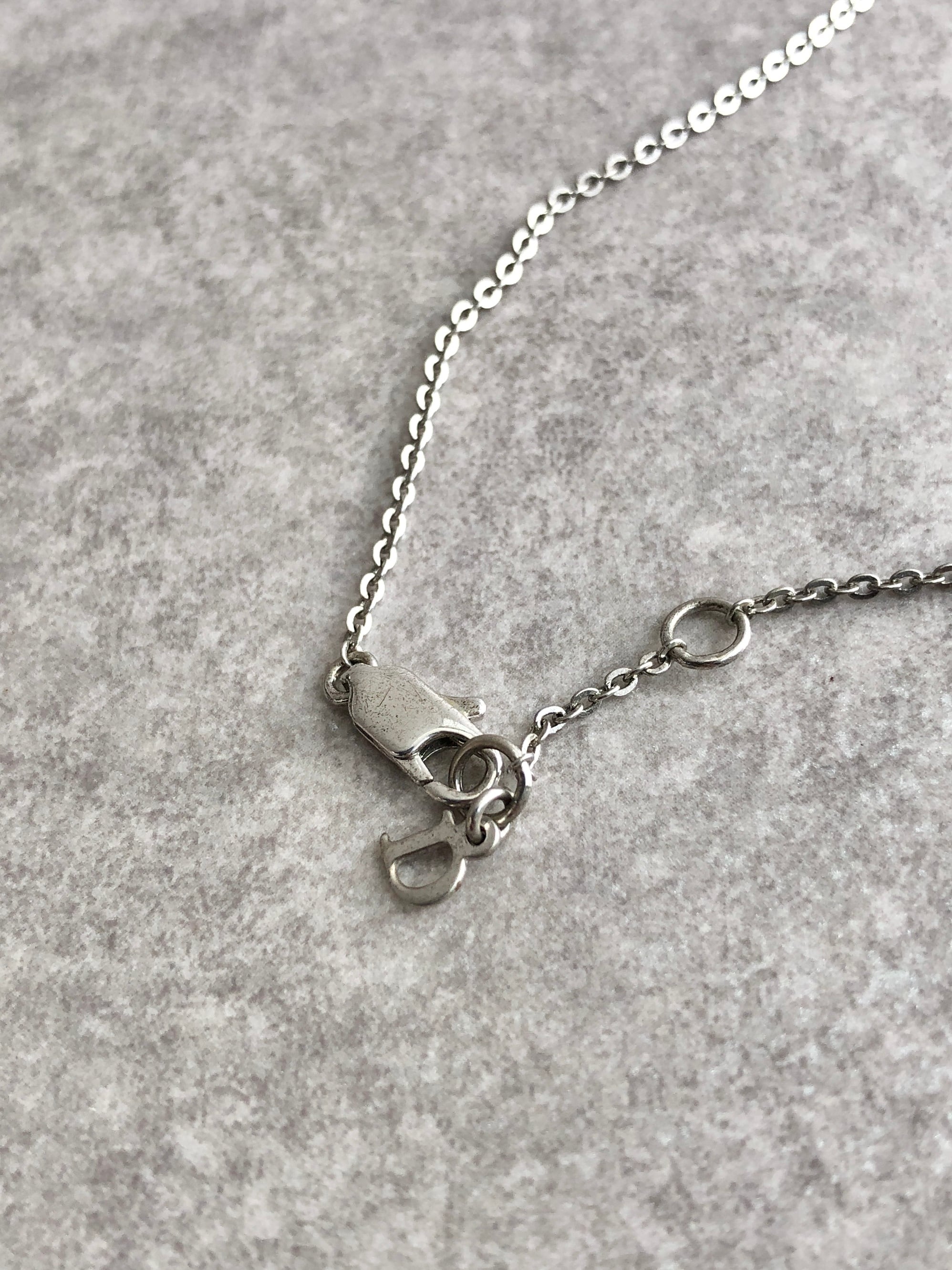 ✨希少✨ディオール ネックレス ロゴ シルバーカラー ラインストーン Christian Dior クリスチャン ディオール ネックレス シルバー ロゴ