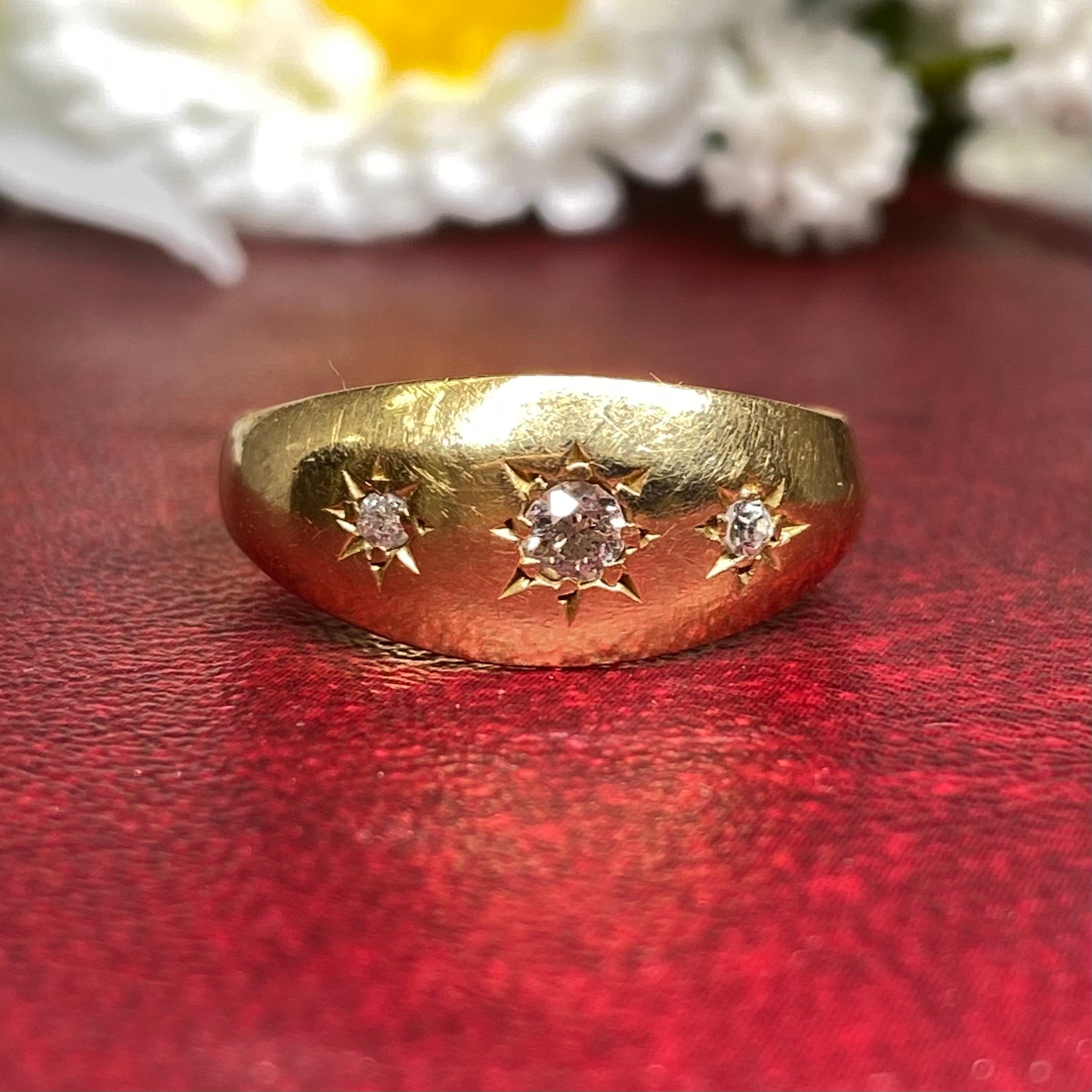 英国　イギリス　アンティーク　18ct 18k ジプシーリング