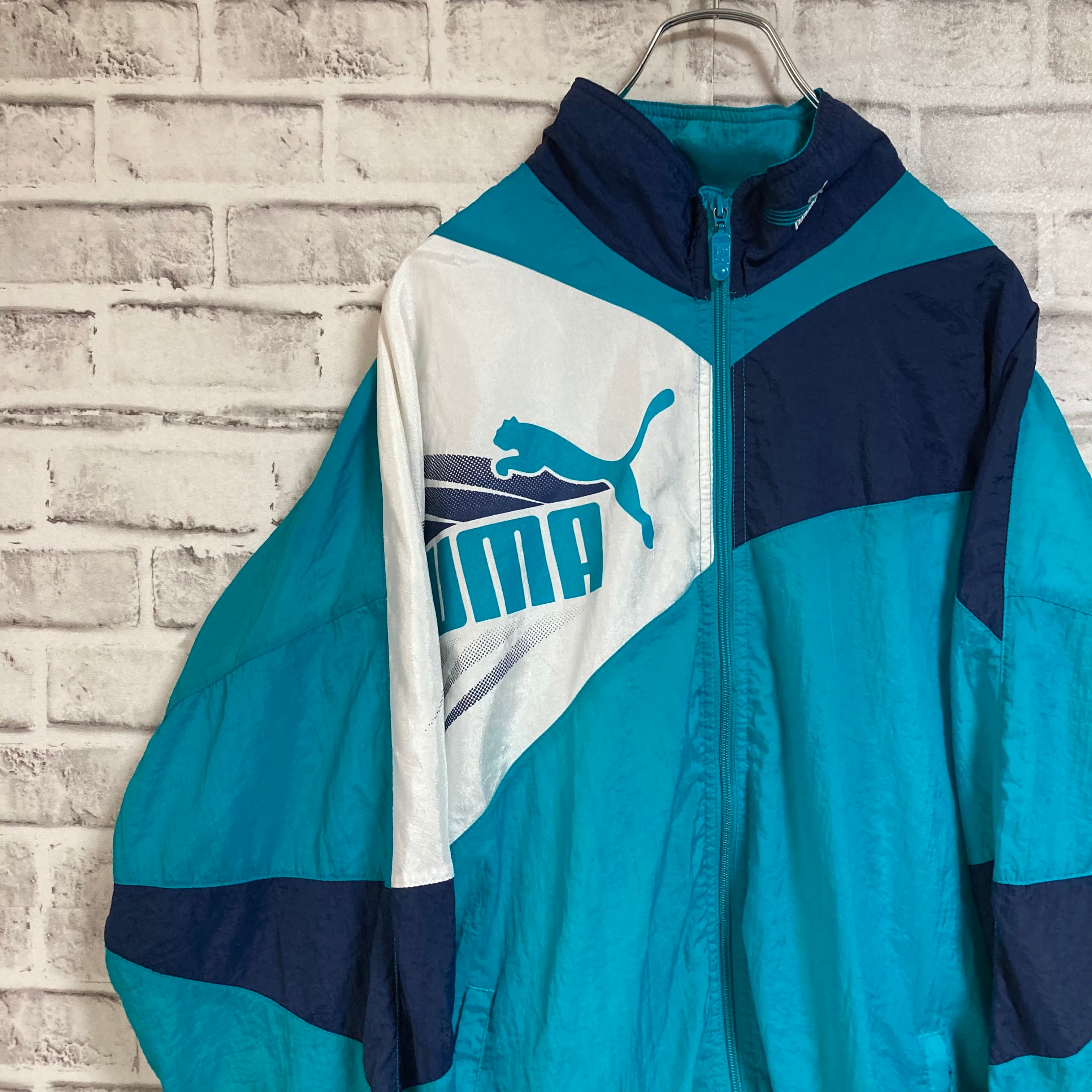 PUMA】Nylon Jacket L 90s プーマ ナイロンジャケット 切替 刺繍ロゴ ...