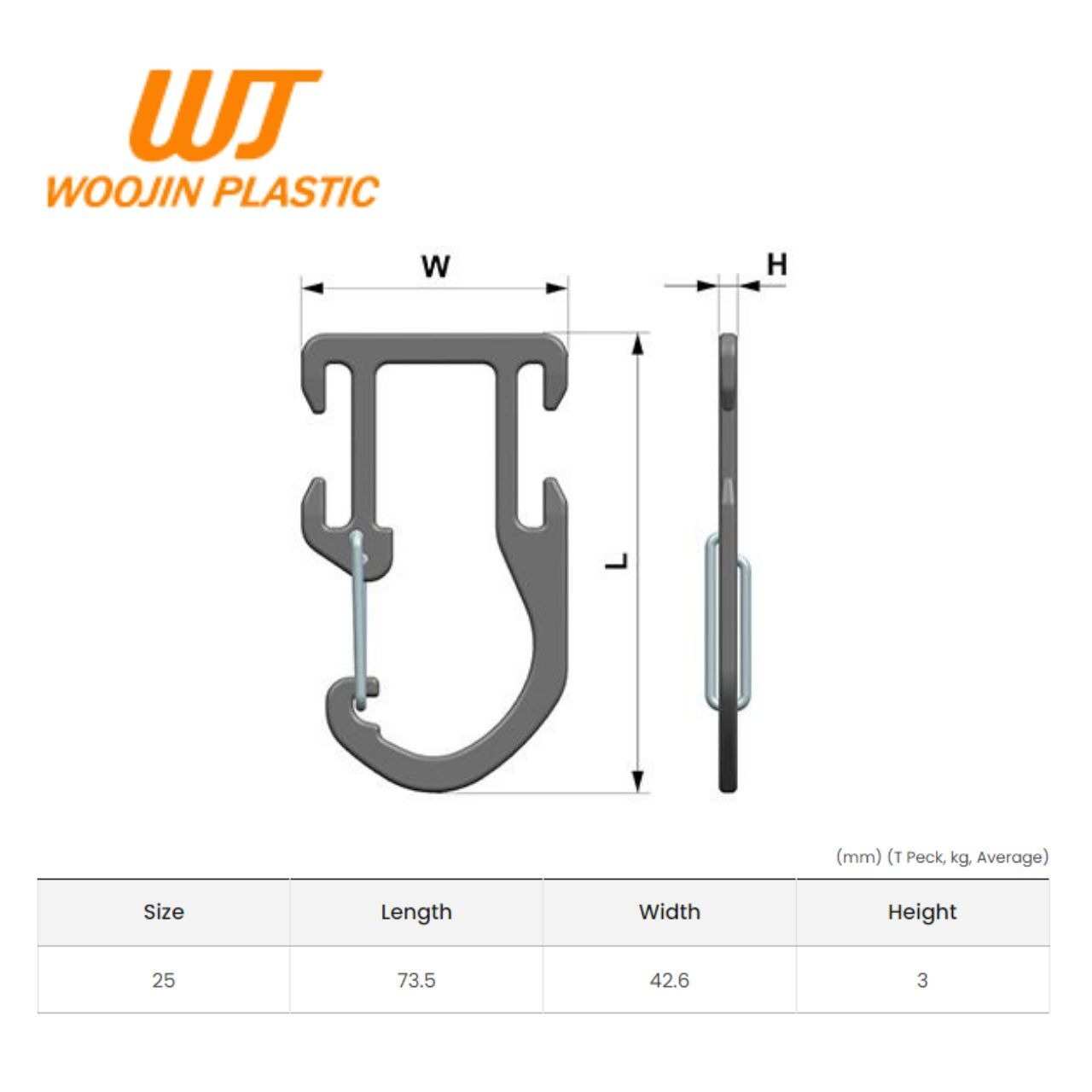 Woojin Plastic / Molle Alu Hook 25mm 画像3