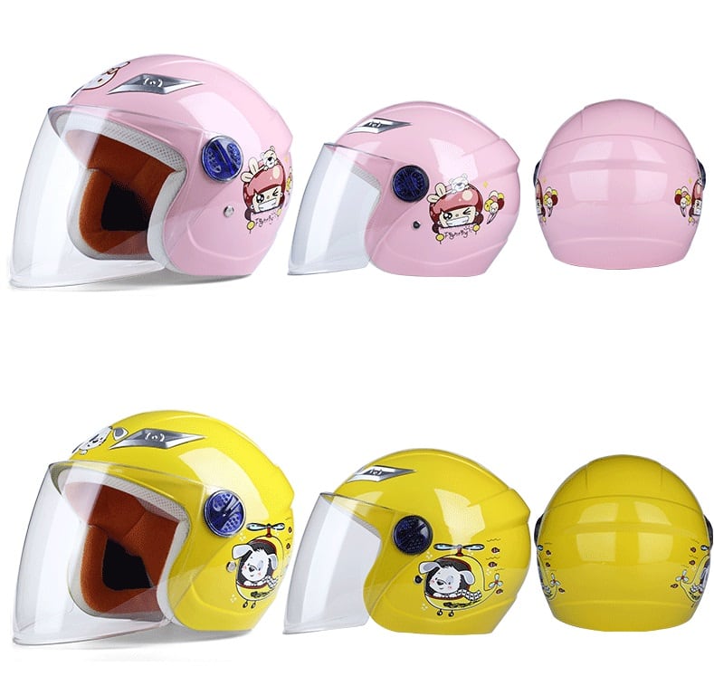 F-130-01 KIDS ヘルメット クリアシールド付 女の子 男の子 軽量型 【F