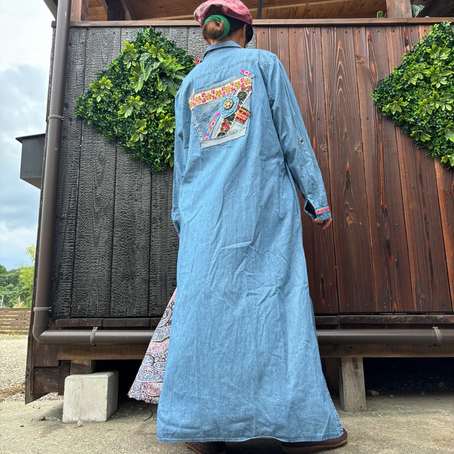 リメイクデニムロングコート