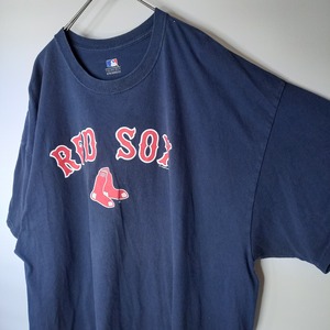 MLB　クルーネック　プリントTシャツ　REDSOX　オーバーサイズ　紺