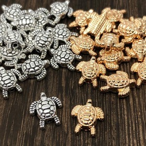 【2個】ホヌメタルビーズ/亀/カメ/スペーサー