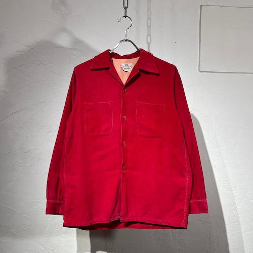 50s PERSONALITY Open Collar Corduroy Shirt