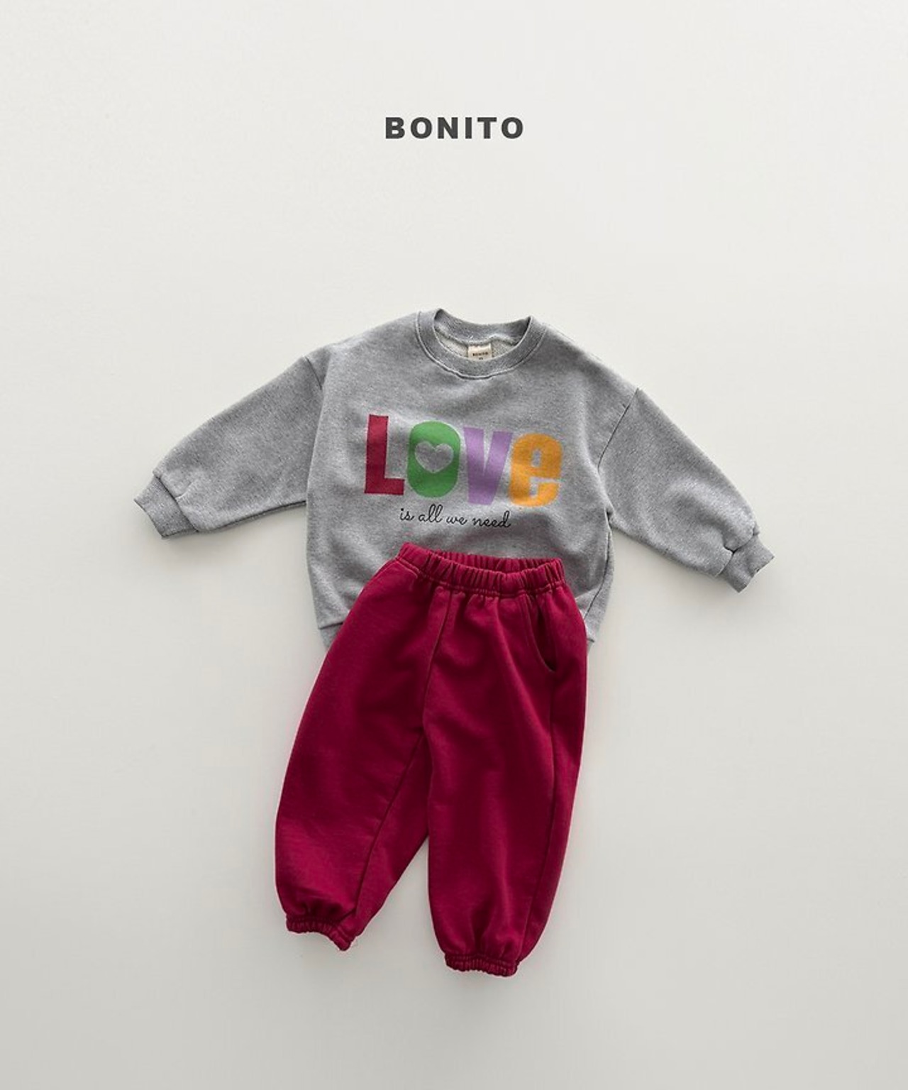 韓国子供服 / BONITO / 26Autumn / LOVEロゴスウェット / 秋服 *12M~JM *