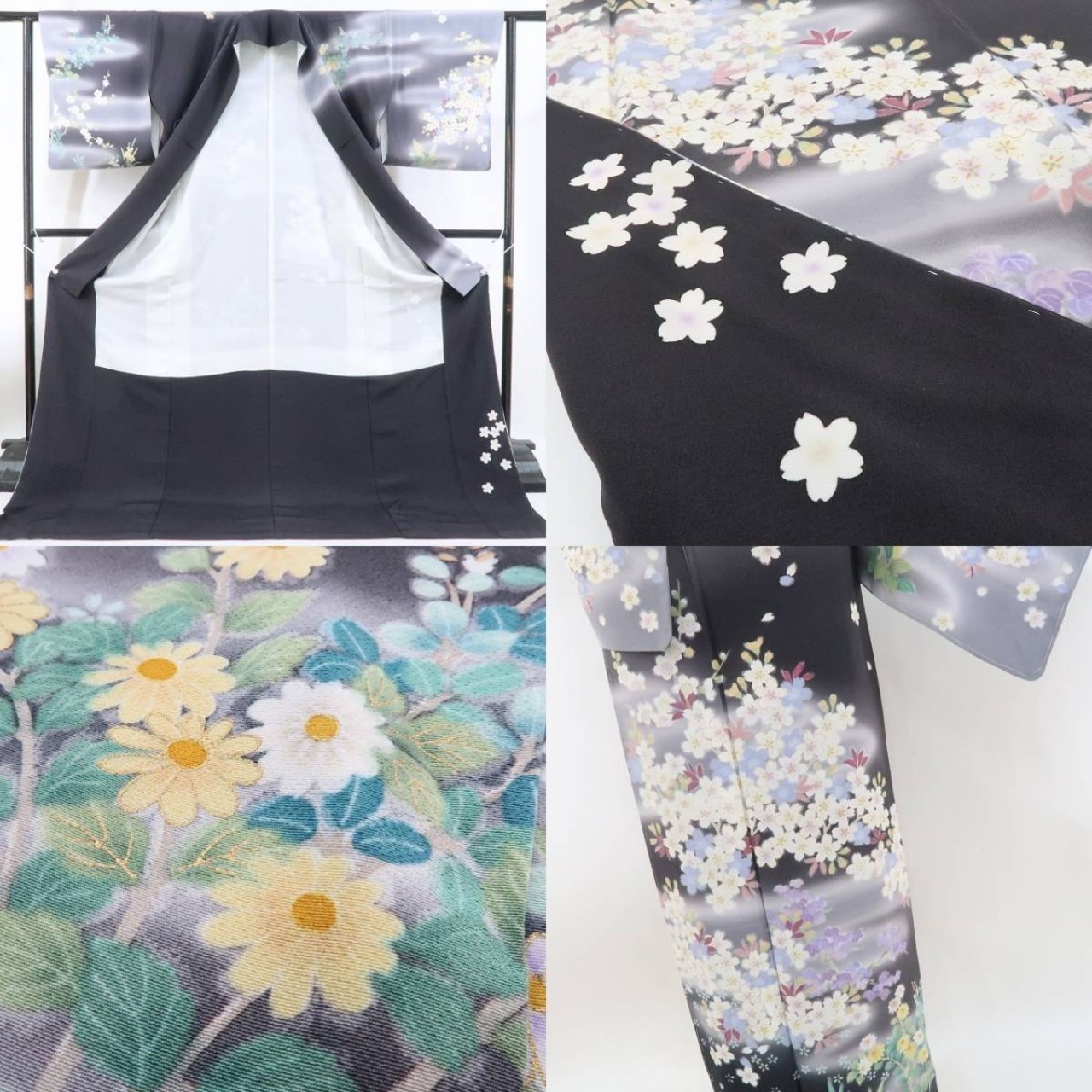 新品 桜 着物 正絹 仕付け糸付 トールサイズ“ほのかな幻想と友と春の 