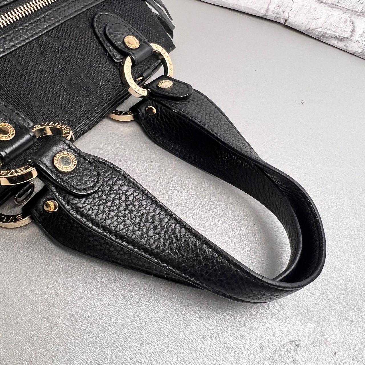BVLGARI ブルガリ キシレッタレ キャンバス ショルダーバッグ 黒 A-13641