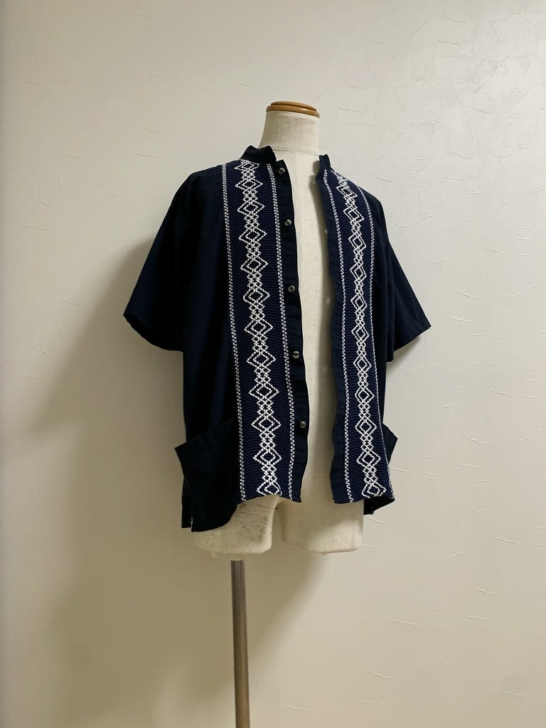 1990's Embroidery Design Short Sleeve Shirt Jacket