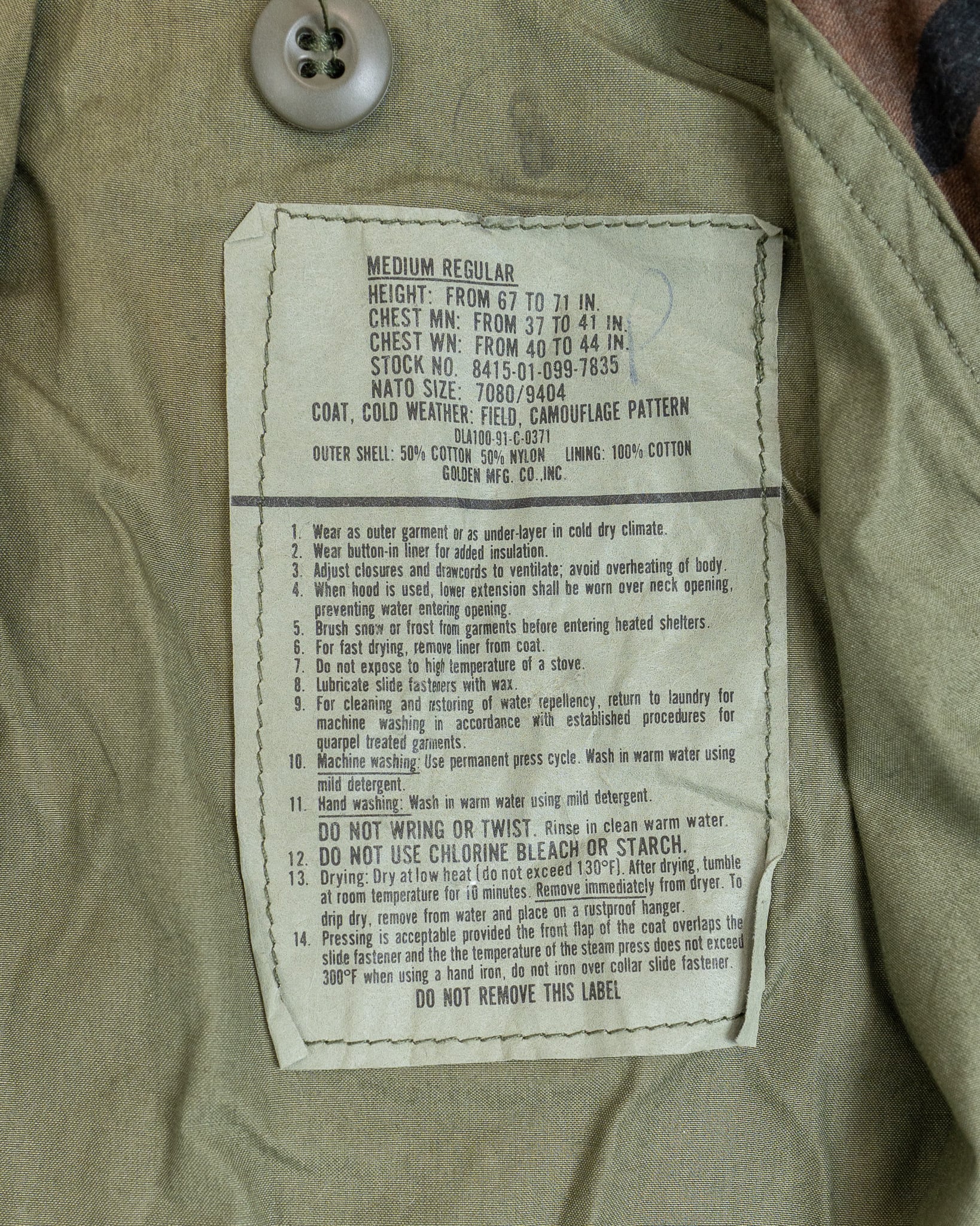 M-R】U.S.Army 90's M-65 Field Jacket 4th Model Wood Land Camo Used