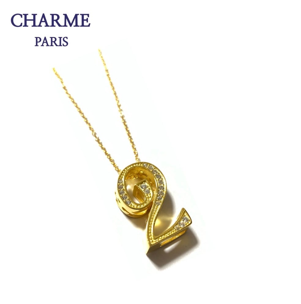 22k plating cz diamond  number necklace (2)