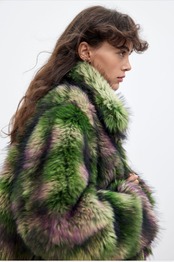 【Desigual】ミックスカラーファーコート・M. C. Lacroix