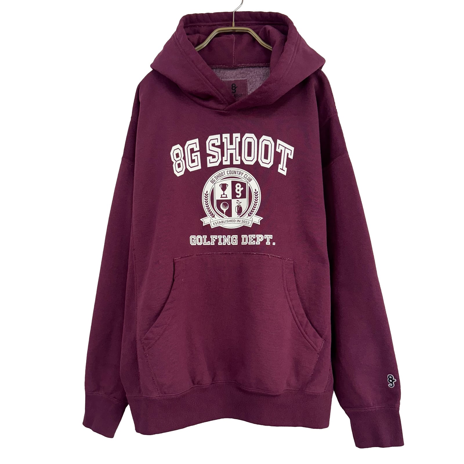 8G COLLEGE LOGO SWEAT PARKA -BURGUNDY-