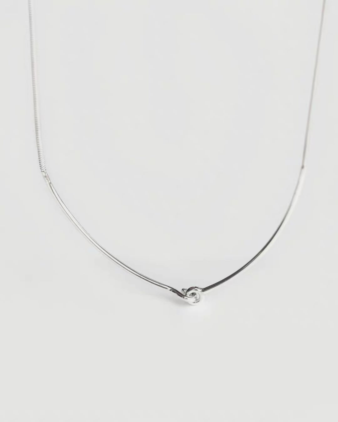 925 Sterling Silver Hook Choker Necklace