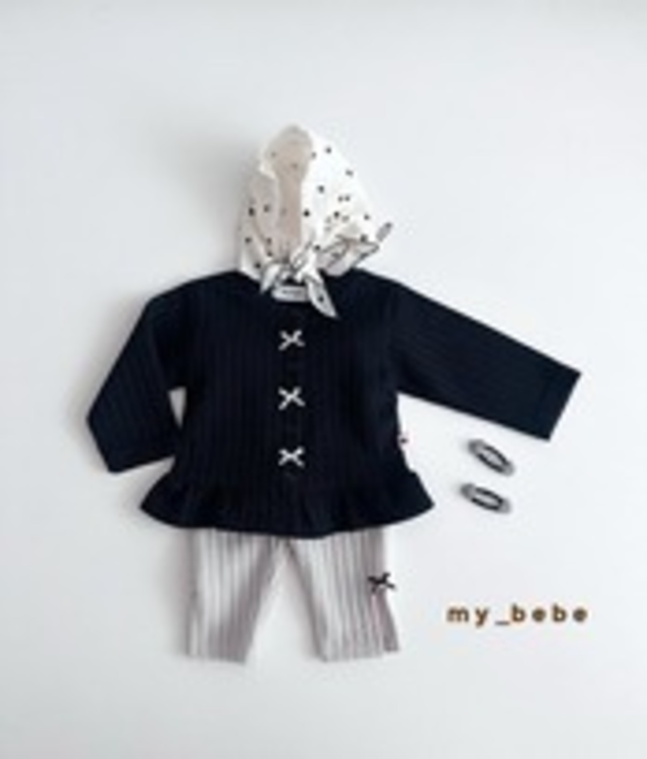 韓国子供服 / Mybebe / フリルリボンカーディガン *XS~XL*