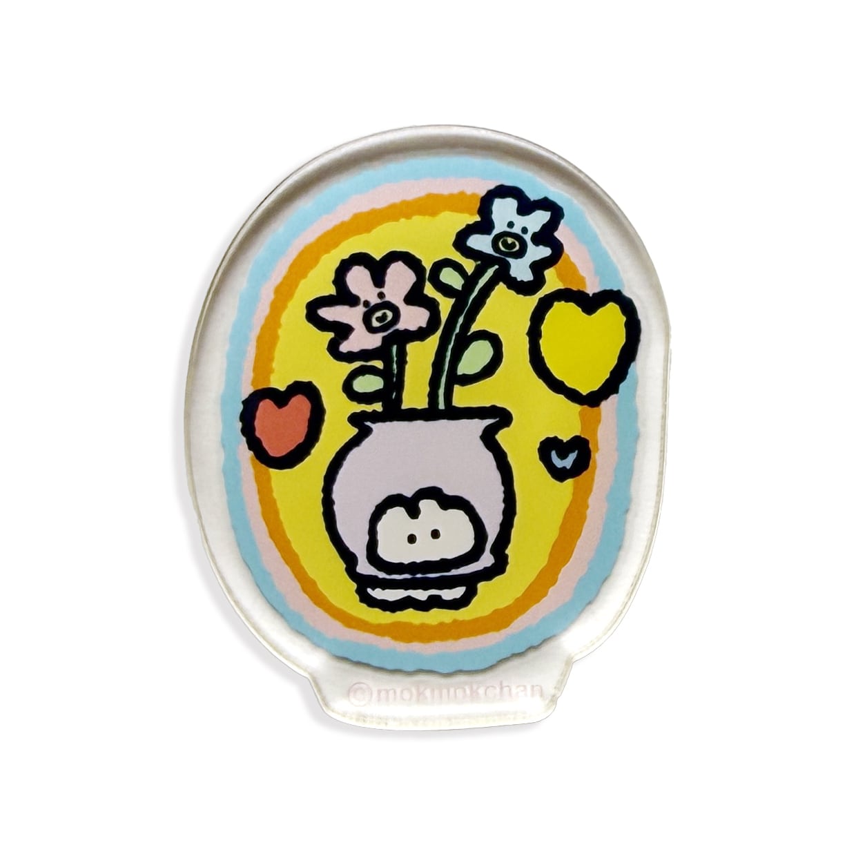 フラワーウサアクリルステッカー（MK-701） | もくもくちゃん公式
