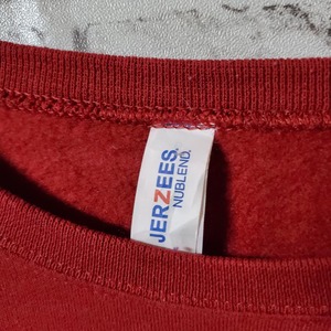 【ヴィンテージ】海外製　トレーナー　裏起毛　柄　赤　USED