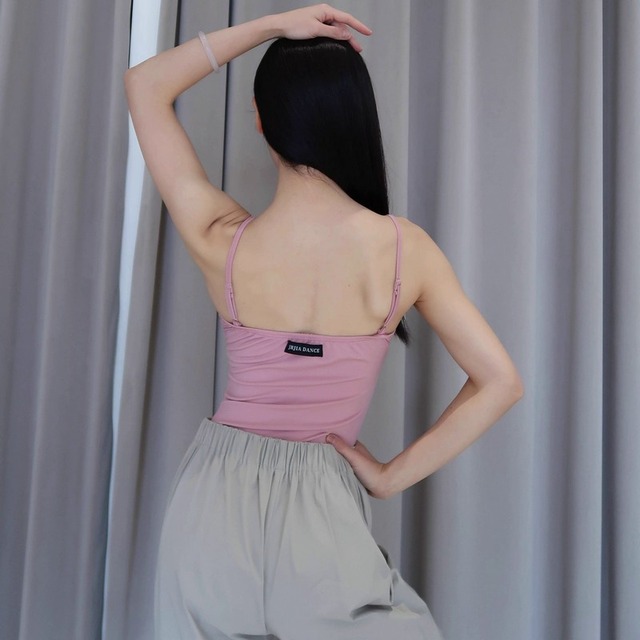 ビジューライン・キャミソール　トップス（レオタードタイプ）ds0786