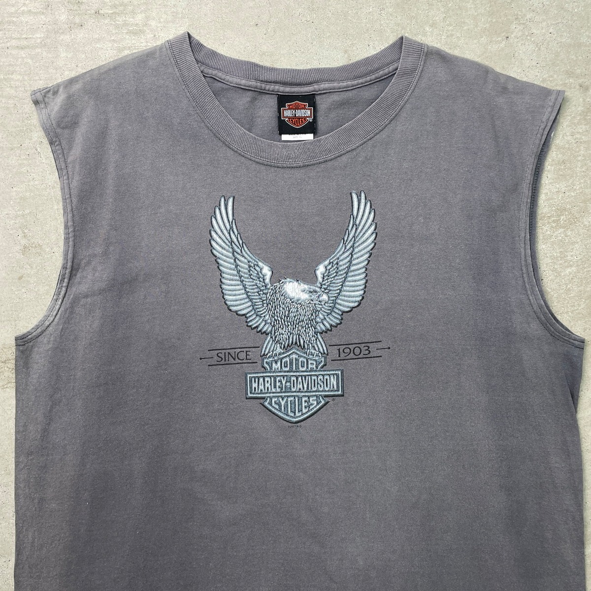 00年代 USA製 鬼フェード Harley-Davidson ハーレーダビッドソン ロゴ 